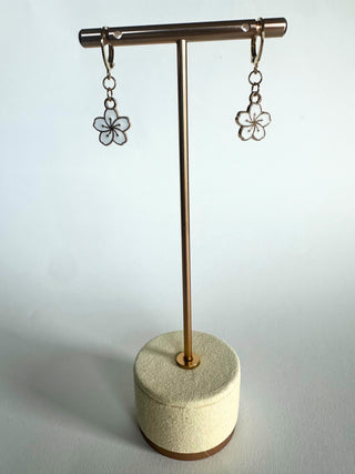 White Hibiscus Earrings