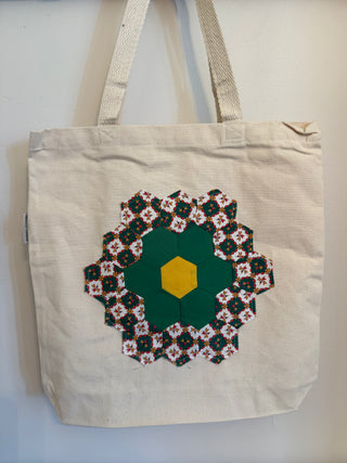 Vintage Quilt Flower Tote