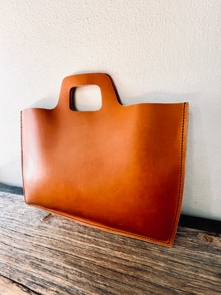Hand Sewn Leather Folio Tote
