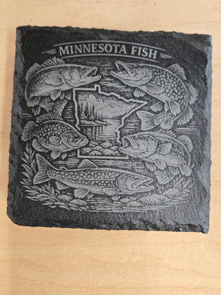 MN fish slate coaster