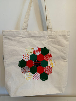 Vintage Quilt Flower Tote