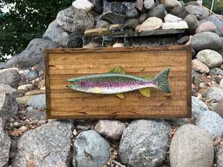 Trout  Rainbow wall hanging  (back)