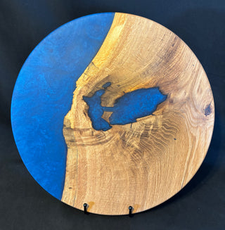 Lazy Susan Oak/Blue