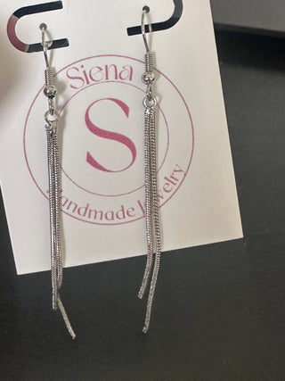 Silver drop earrings