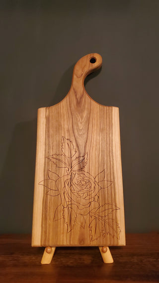 Rose Woodburned Cutting Board