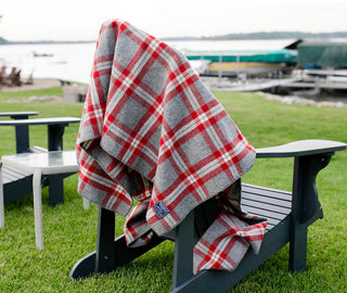Minnehaha Falls Heavy Red Wool Throw