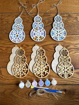 Snowmen Snowflake Ornaments