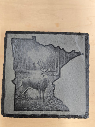 MN deer slate coaster