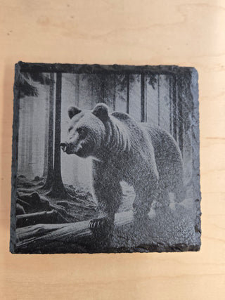 Bear slate coaster