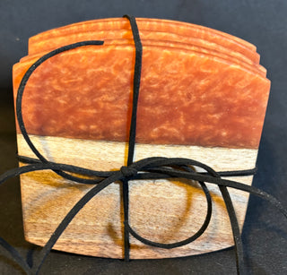 Coaster Set Walnut/Copper