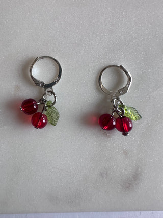 Sterling Silver Cherry Earrings