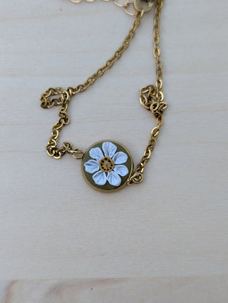 Olive Floral Clay Bracelet