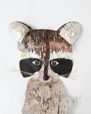 Boy Raccoon Nature Art Card