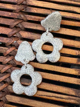 Flower Power- Metallic Silver
