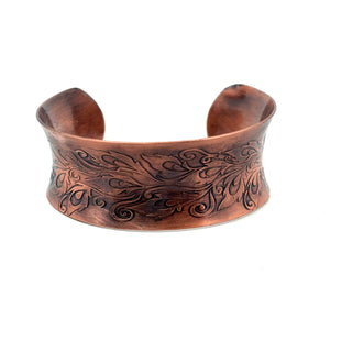 Copper Bracelet Peacock Feather
