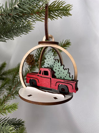 Red Truck Winter Truck