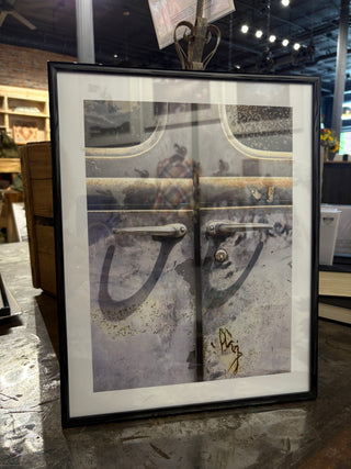 Wall Art: 11x14 Old Car Door Framed