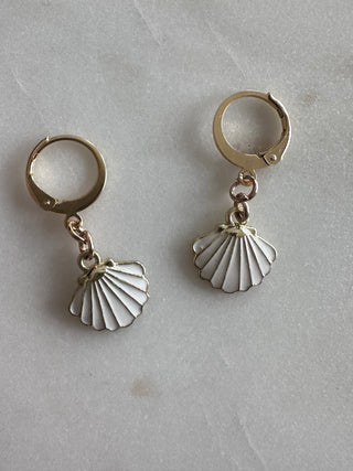 White Seashell Earrings