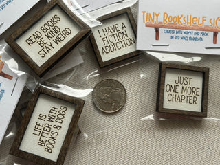 Tiny Bookshelf Signs