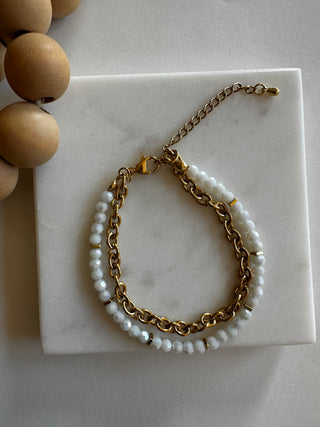 White Double Bracelet