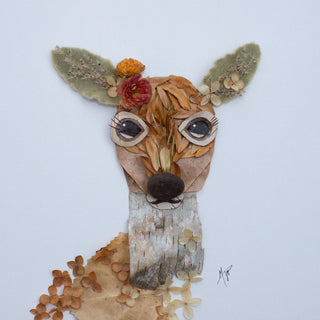 Deer With Flowers Nature Art Card