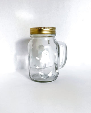 Boo Bash Glass Mason Jar w/Handle