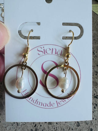 Pearl hoop earrings