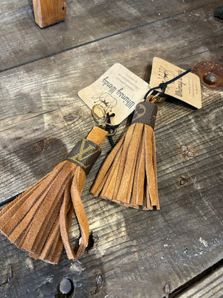 Suede LV tassel with clip