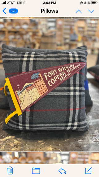 Copper Harbor pennant pillow