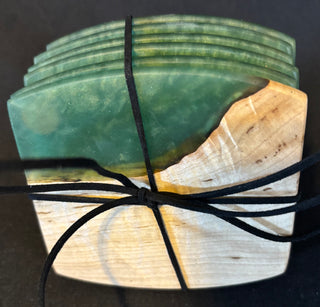 Coaster Set Maple/Green