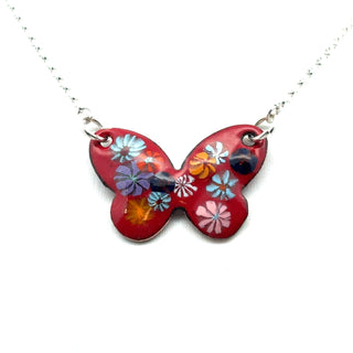 Mini Floral Butterfly Red