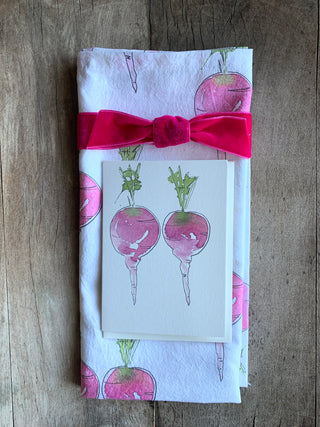 Tea towel w/card-beets