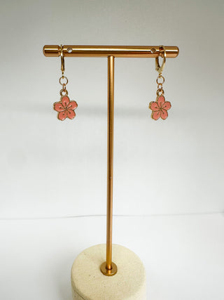 Light Pink Hibiscus Earrings