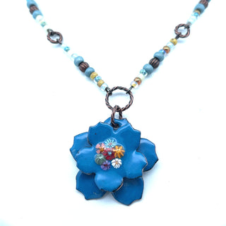 Blue Beaded Flower